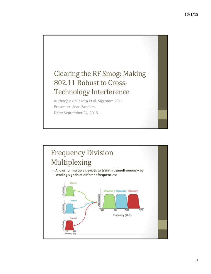 frequency division multiplexing