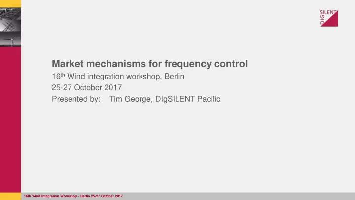 market mechanisms for frequency control