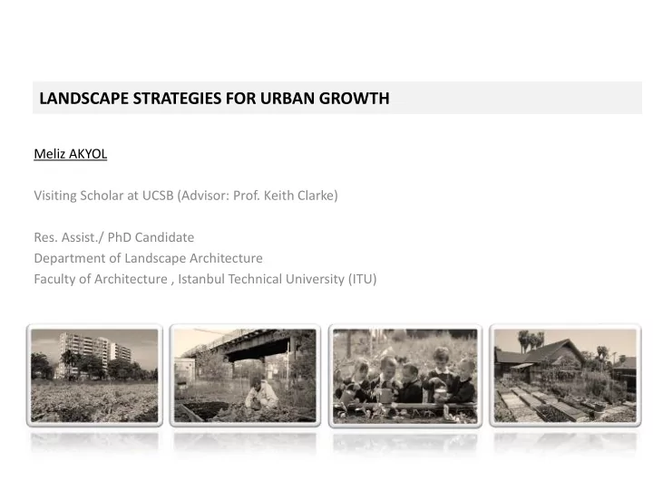 landscape strategies for urban growth