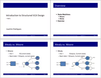 Overview  State Machines Introduction to Structured VLSI Design  Moore  FSMs  Mealy