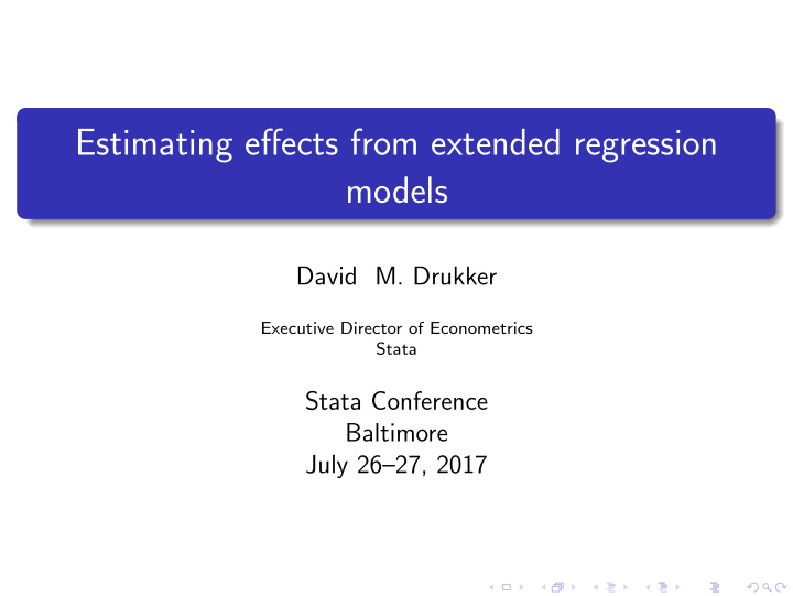 estimating effects from extended regression models