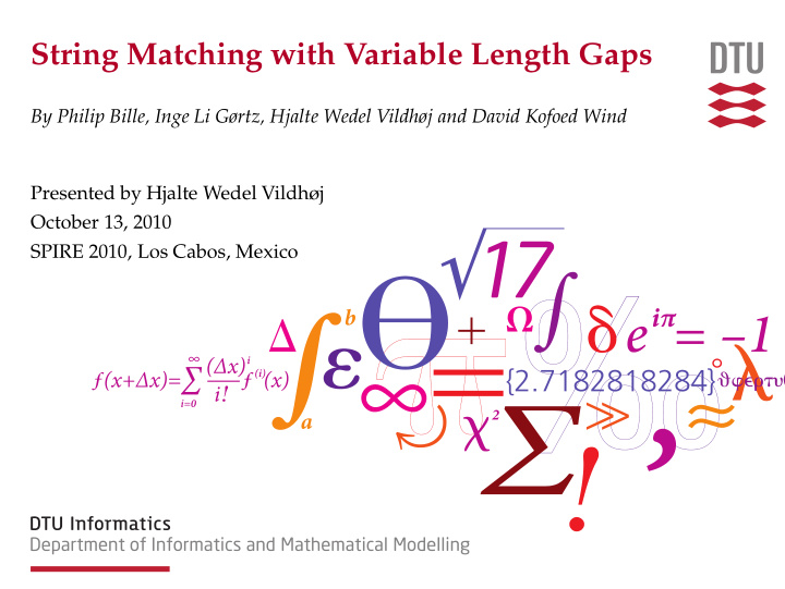 string matching with variable length gaps