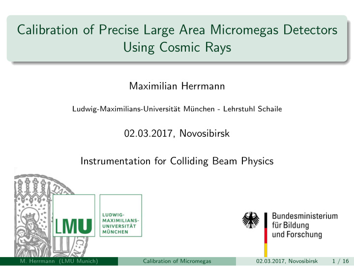 calibration of precise large area micromegas detectors