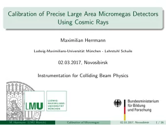 Calibration of Precise Large Area Micromegas Detectors  Using Cosmic Rays  Maximilian Herrmann