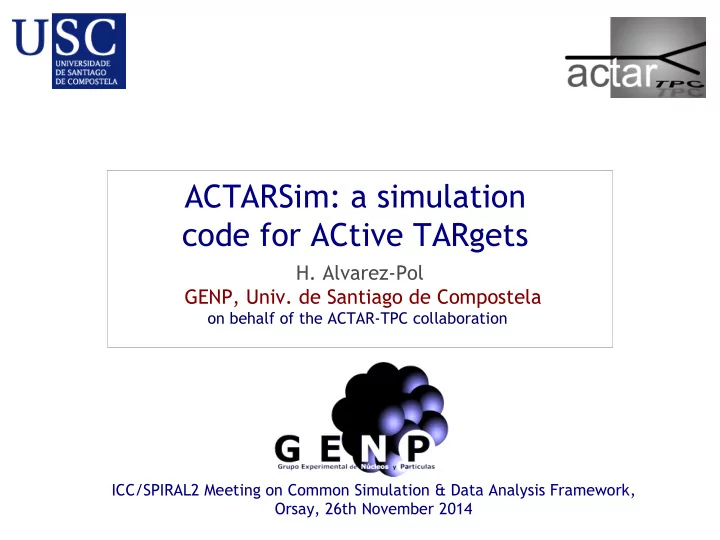 actarsim a simulation code for active targets
