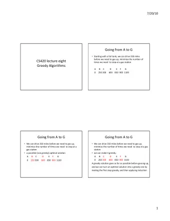 Going  from  A  to  G    Star=ng  with  a  full  tank,  we  can