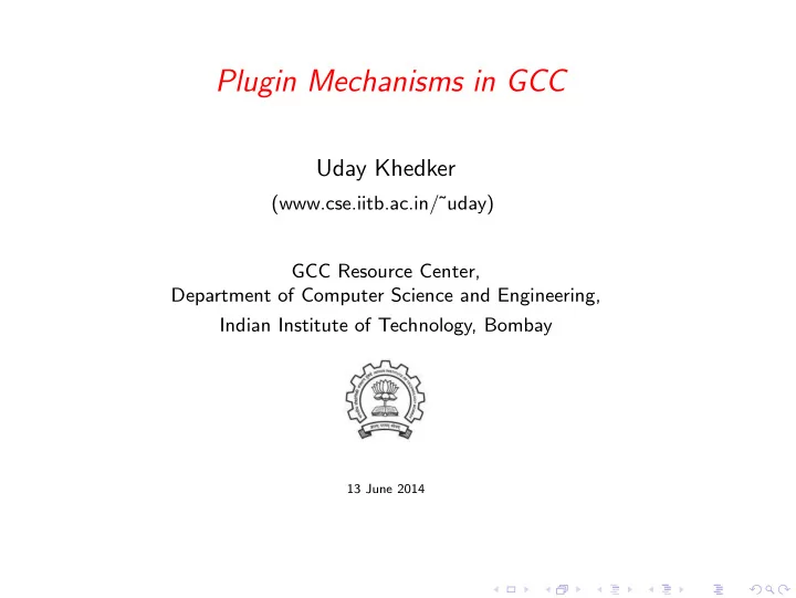 plugin mechanisms in gcc
