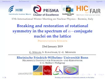 Breaking and restoration of rotational symmetry in the spectrum of   conjugate  nuclei on the