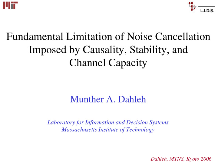 fundamental limitation of noise cancellation imposed by