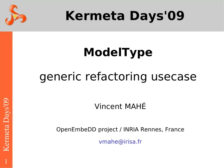 kermeta days 09