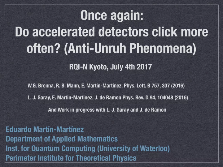 once again do accelerated detectors click more often anti