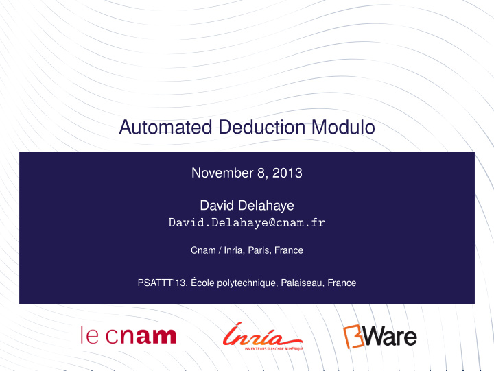 automated deduction modulo