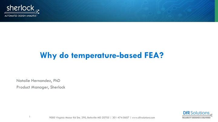 why do temperature based fea