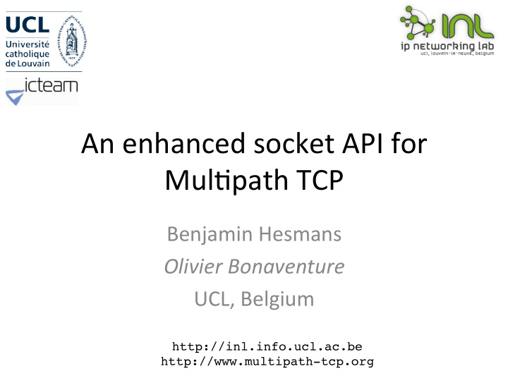 an enhanced socket api for mul4path tcp