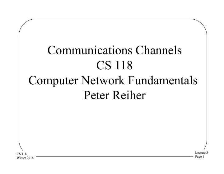 communications channels cs 118 computer network