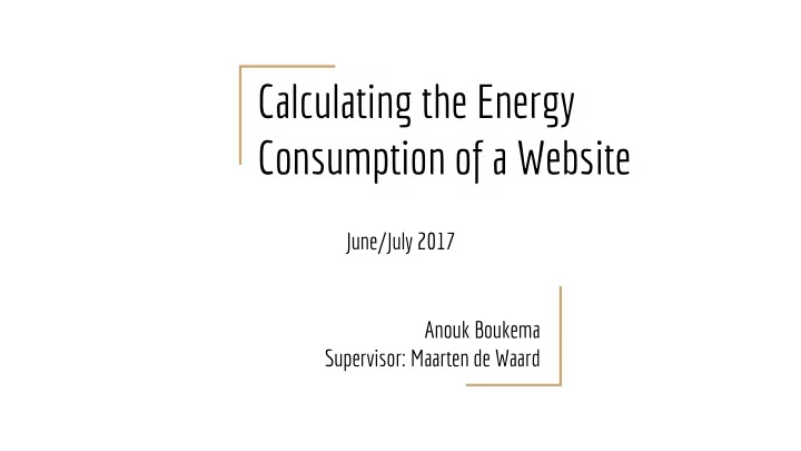 calculating the energy consumption of a website