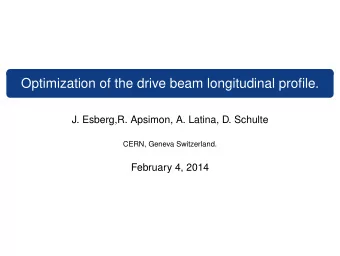 Optimization of the drive beam longitudinal profile.  J. Esberg,R. Apsimon, A. Latina, D. Schulte