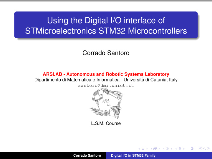 using the digital i o interface of stmicroelectronics