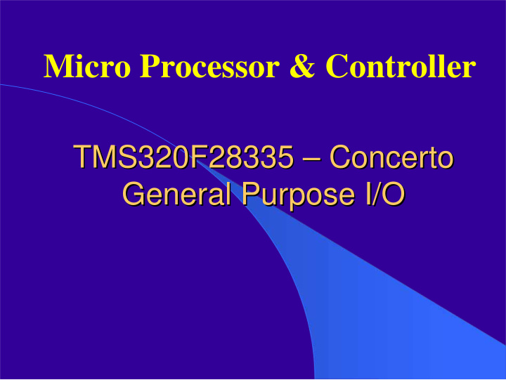 micro processor controller