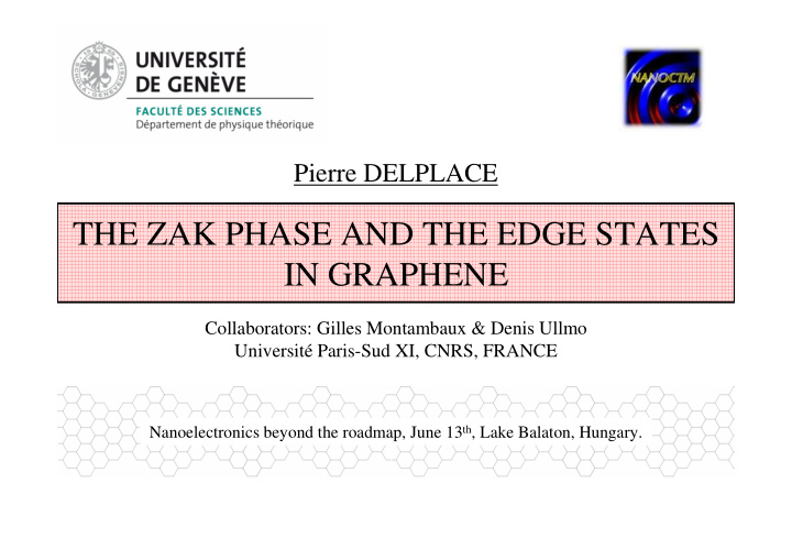 the zak phase and the edge states in graphene