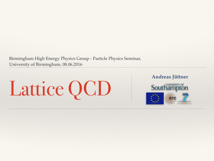 lattice qcd outline