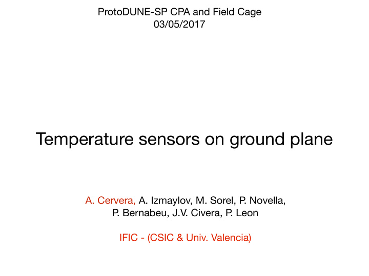 temperature sensors on ground plane