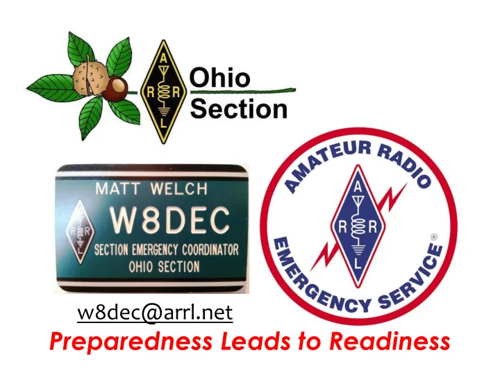 preparedness leads to readiness ares and fun activities