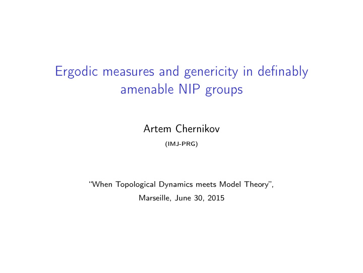 ergodic measures and genericity in definably amenable nip