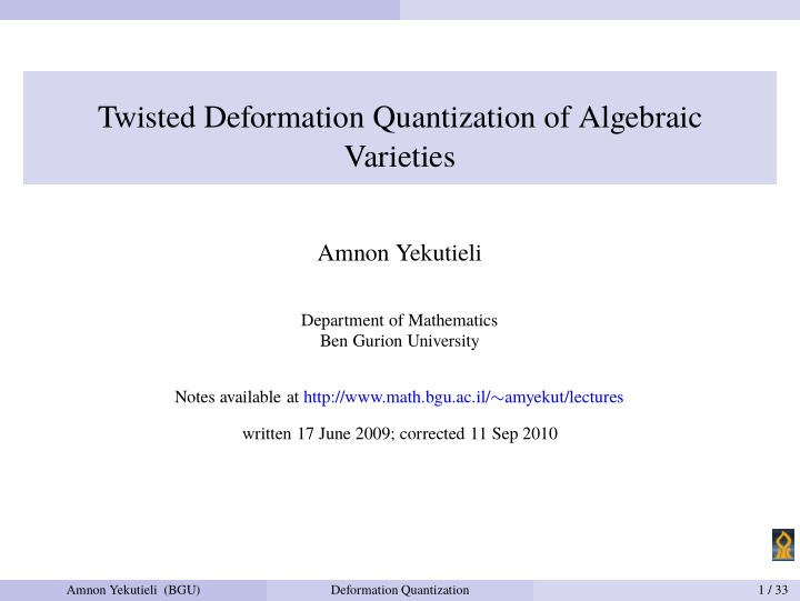 twisted deformation quantization of algebraic varieties