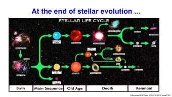 At the end of stellar evolution ...  S.Bernuzzi GR Class WS 2018/2019 Jena FSU   Black Holes