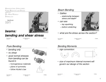 ten  top squishing  bottom stretching  beams:  what are the stress across the section?
