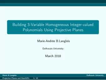Building 3-Variable Homogeneous Integer-valued  Polynomials Using Projective Planes  Marie-Andre