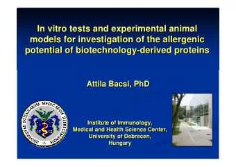 In vitro tests and experimental animal  In vitro tests and experimental animal  In vitro tests and