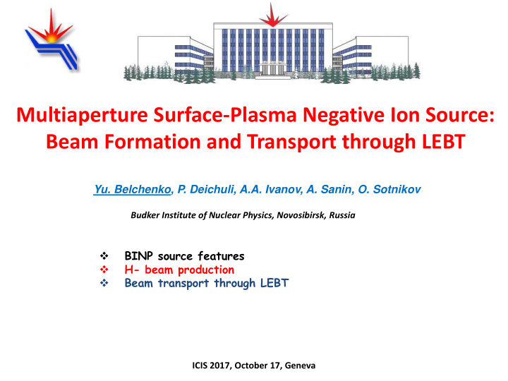 multiaperture surface plasma negative ion source beam