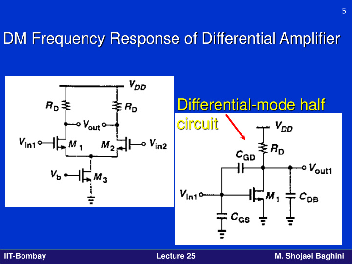 dm frequency response of differential amplifier