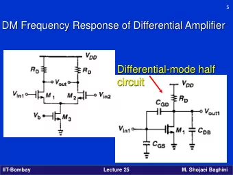 DM Frequency Response of Differential Amplifier  Differential-mode half  circuit  IIT-Bombay