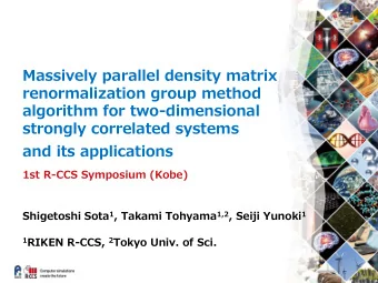 algorithm for two-dimensional  strongly correlated systems  and its applications  1st R-CCS