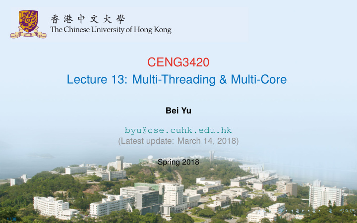 ceng3420 lecture 13 multi threading multi core