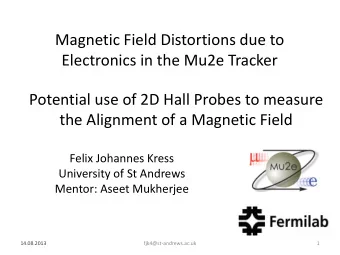 Magnetic Field Distortions due to  Electronics in the Mu2e Tracker  Potential use of 2D Hall Probes