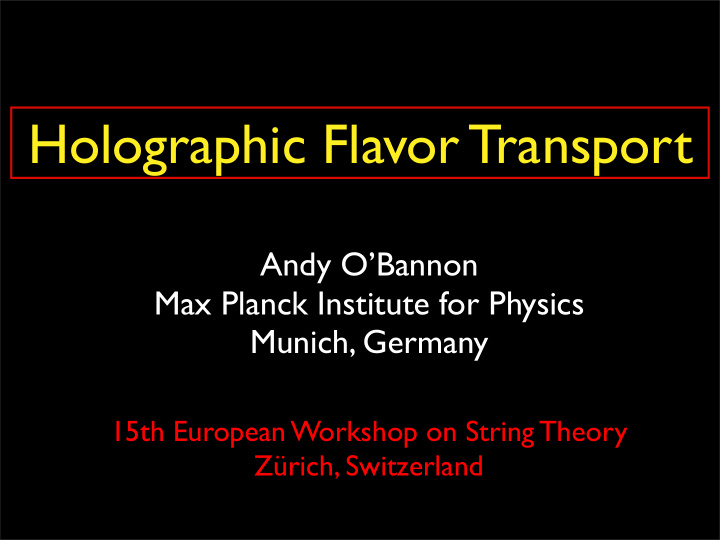 holographic flavor transport