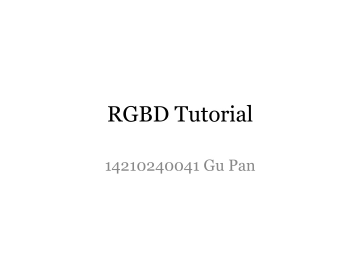 rgbd tutorial