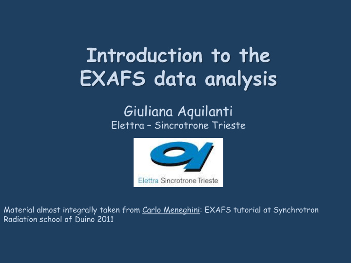 exafs data analysis
