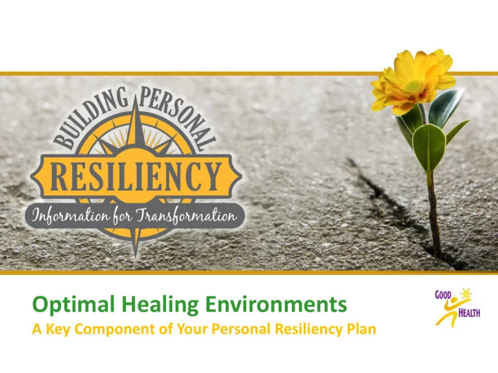 optimal healing environments