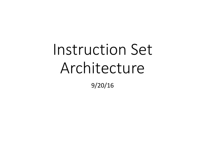 instruction set architecture