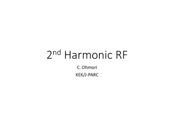 2 nd Harmonic RF  C. Ohmori  KEK/JPARC  Question from FNAL  MR is using the 2nd harmonic