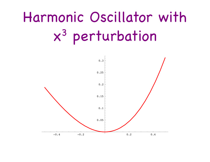 harmonic oscillator with x 3 perturbation