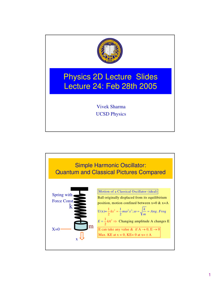 physics 2d lecture slides lecture 24 feb 28th 2005