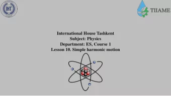 International House Tashkent  Subject: Physics  Department: ES, Course 1  Lesson 10. Simple
