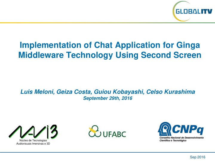 implementation of chat application for ginga middleware