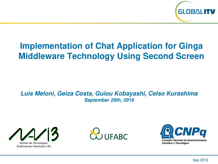 implementation of chat application for ginga middleware